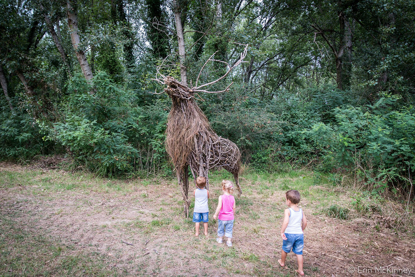land art art sculpture installation Nature animal deer festival wood