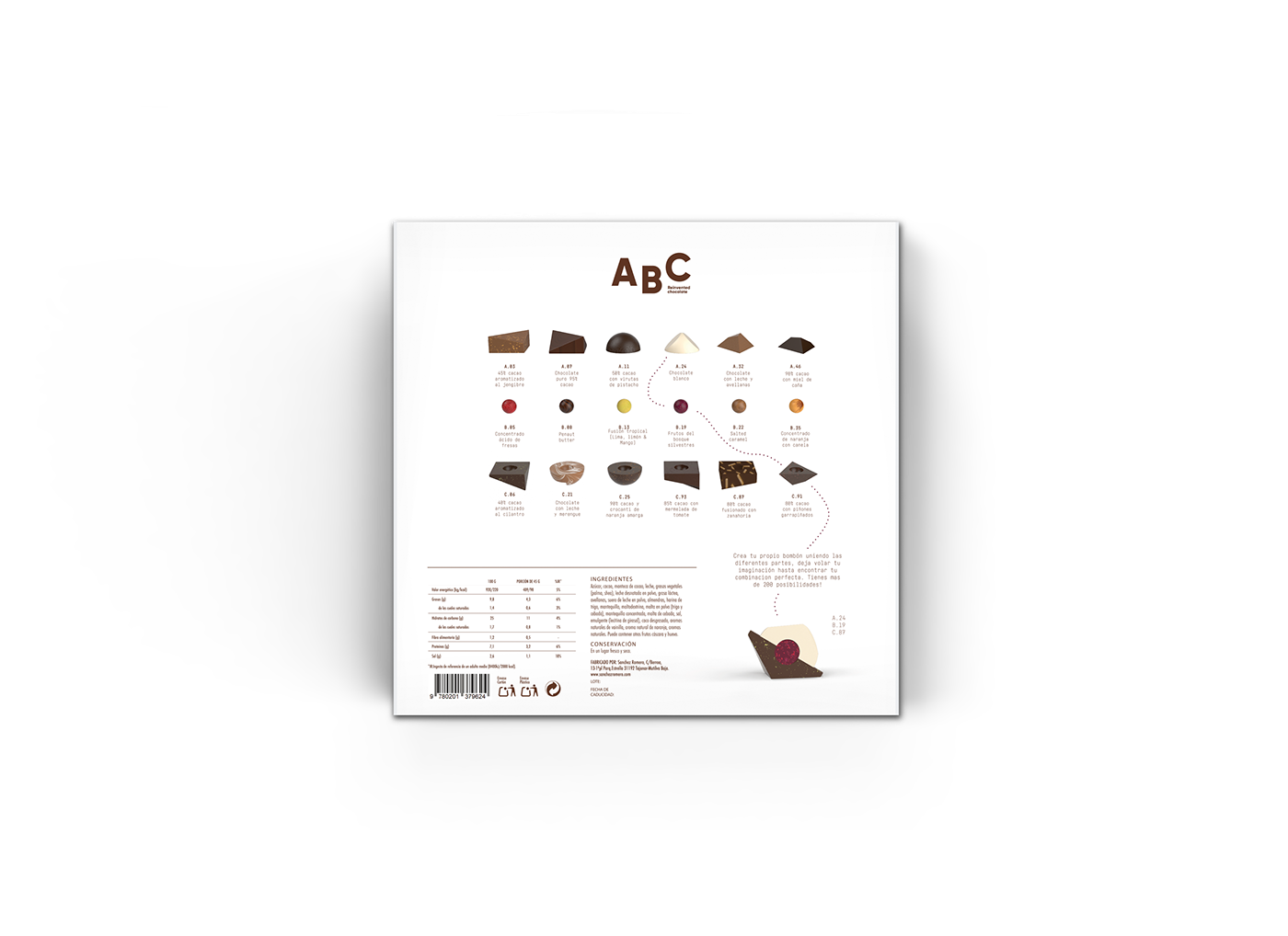 ABC bombon branding  chocolate Creativity customizable Packaging Praline reinvented pentawards