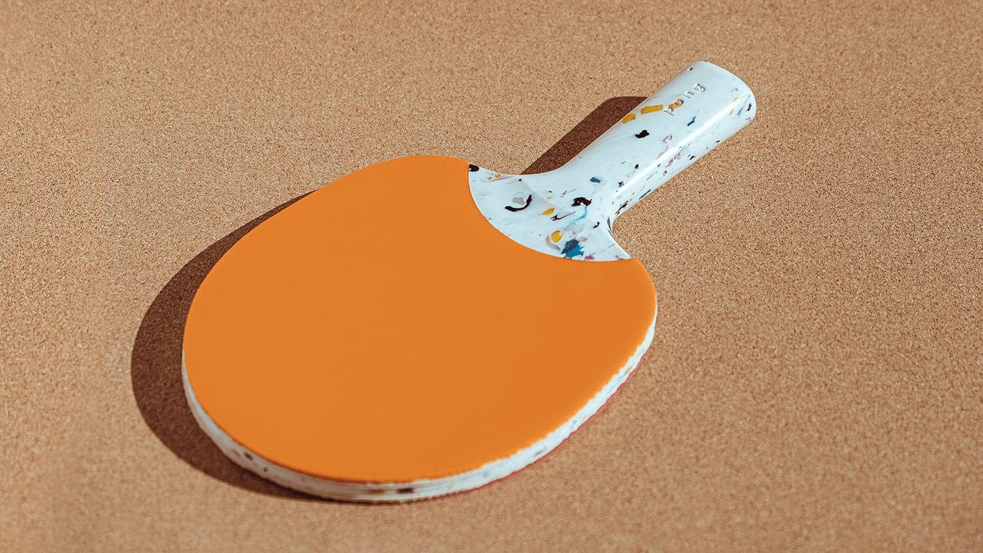 Recycled table tennis paddle