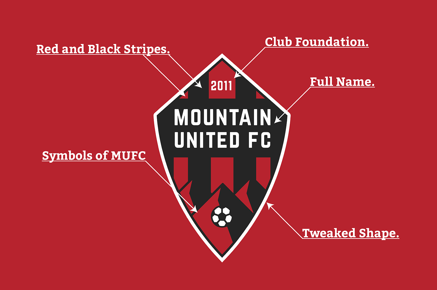 sports sport redesign Football logo soccer futebol mountain united fc visual identity Sports Branding