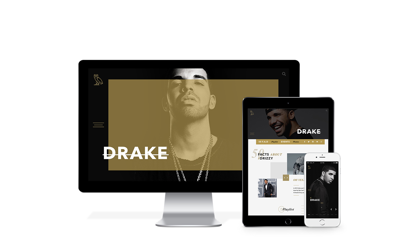 Drake concept Website ovo record Label design creative black sounds rapper ChampagnePapi