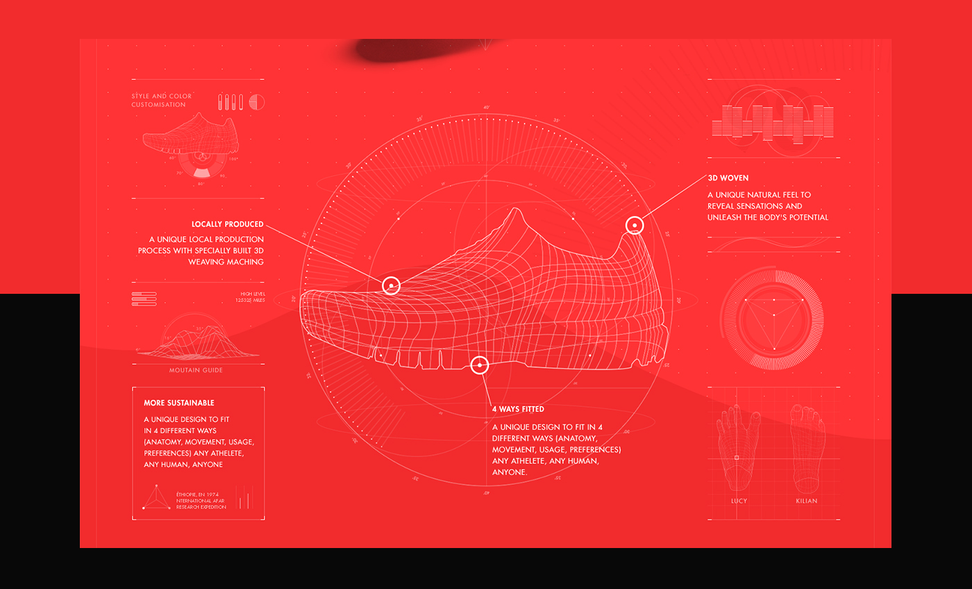 Salomon mesh onepage interactive Website sneaker graphisme