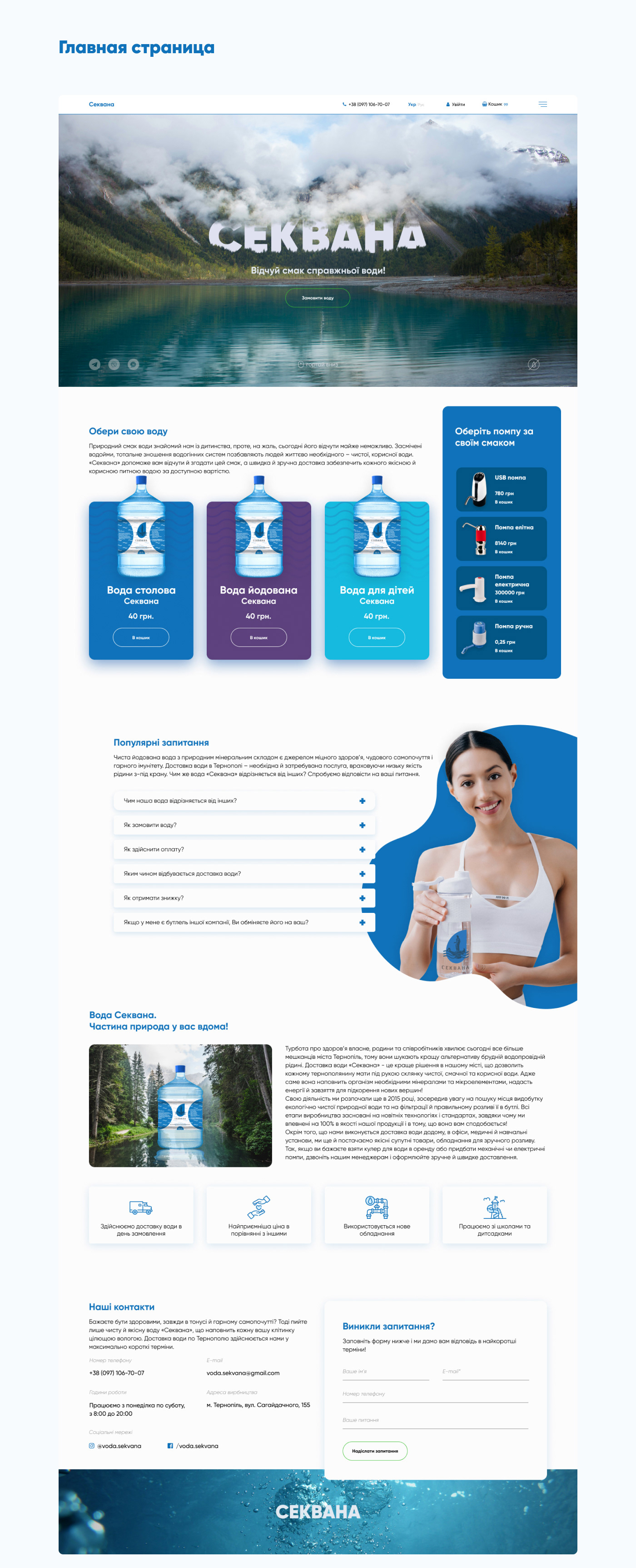 delivery design Online shop store water water delivery Water Delivery Design Web Design  Website water store