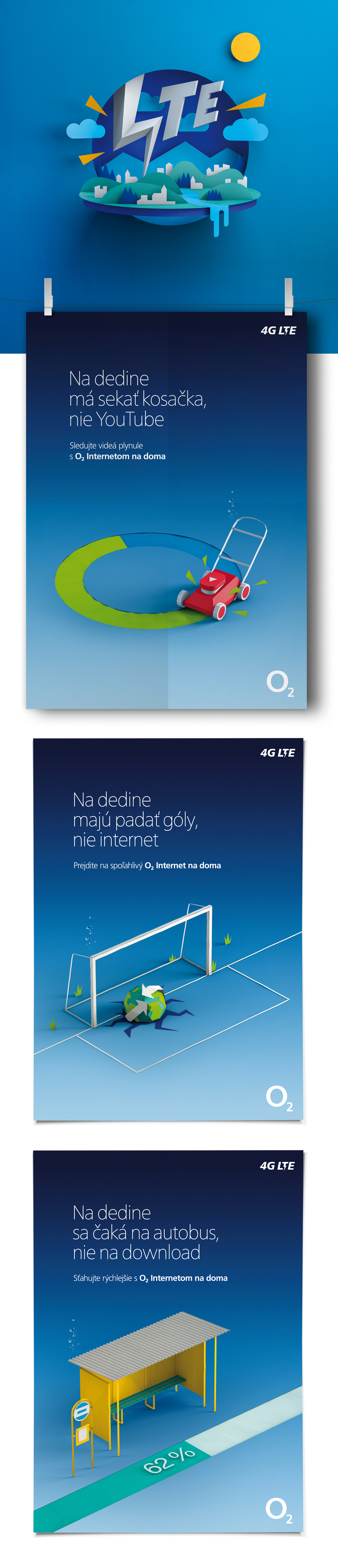 o2 papercraft village Internet poster connection slovakia 4g LTE oliver