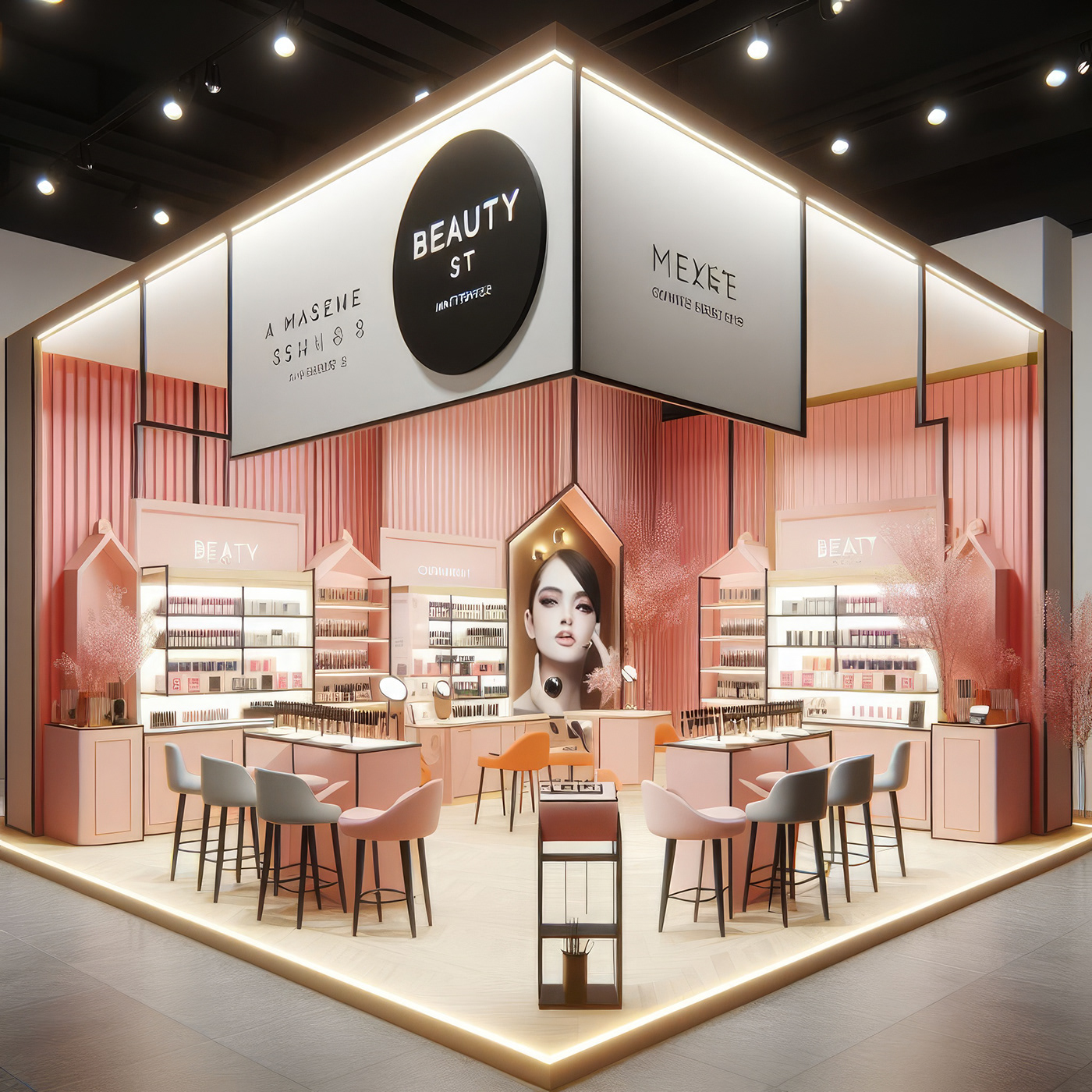 cosmetics beauty Fashion  woman Exhibition  exhibition stand Exhibition Booth chanel