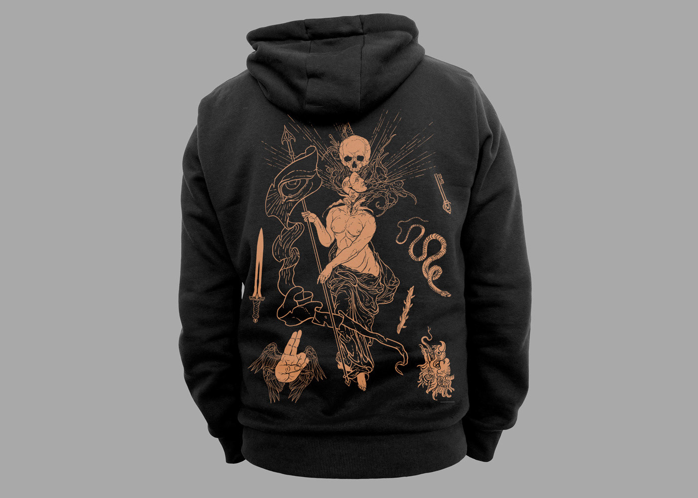 hoodie hoodie design Clothing apparel ILLUSTRATION  artwork dark art dark illustration longsleeve design metal artwork