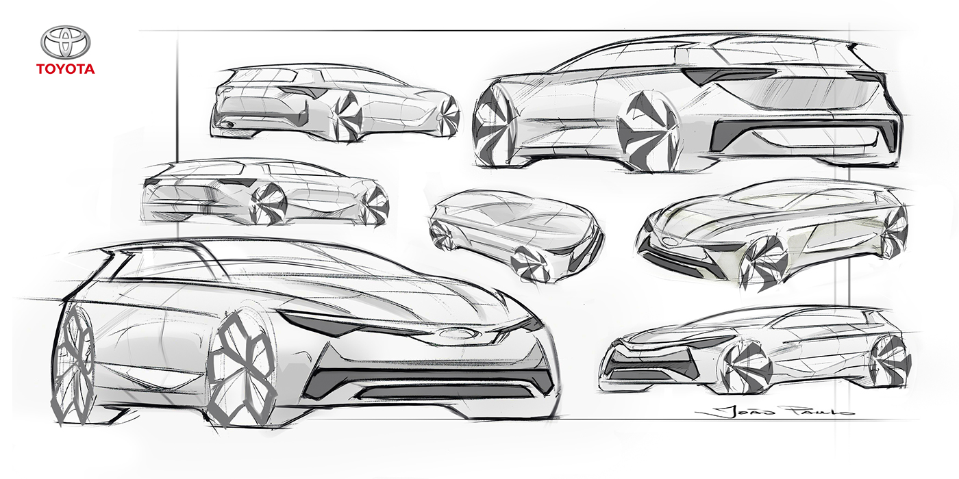 toyota sketch Render photoshop Alias keyshot design cardesign automotivedesign Hatchback