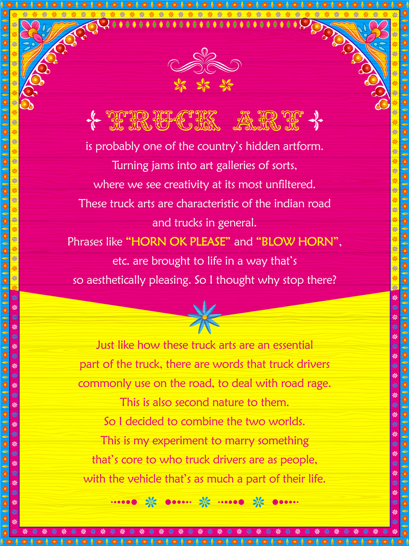 art ILLUSTRATION  India indian language quirky Truck typography   vibrant colorful