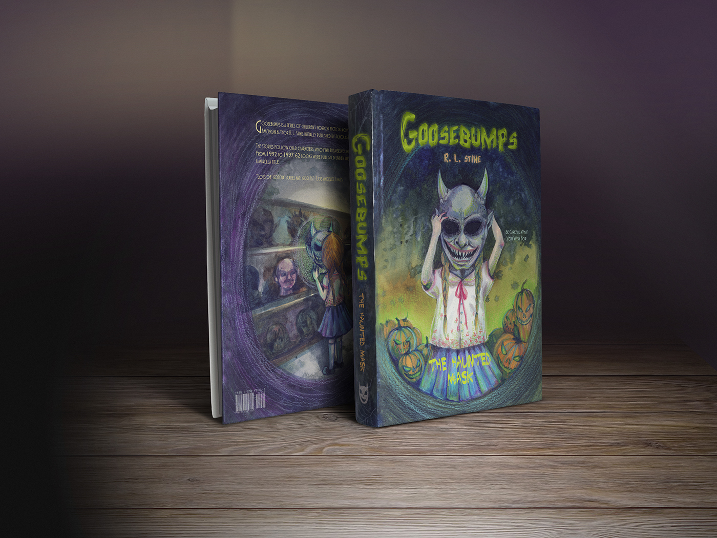 goosebumps bookjacket thehauntedmask redesign horror childrensbook novel