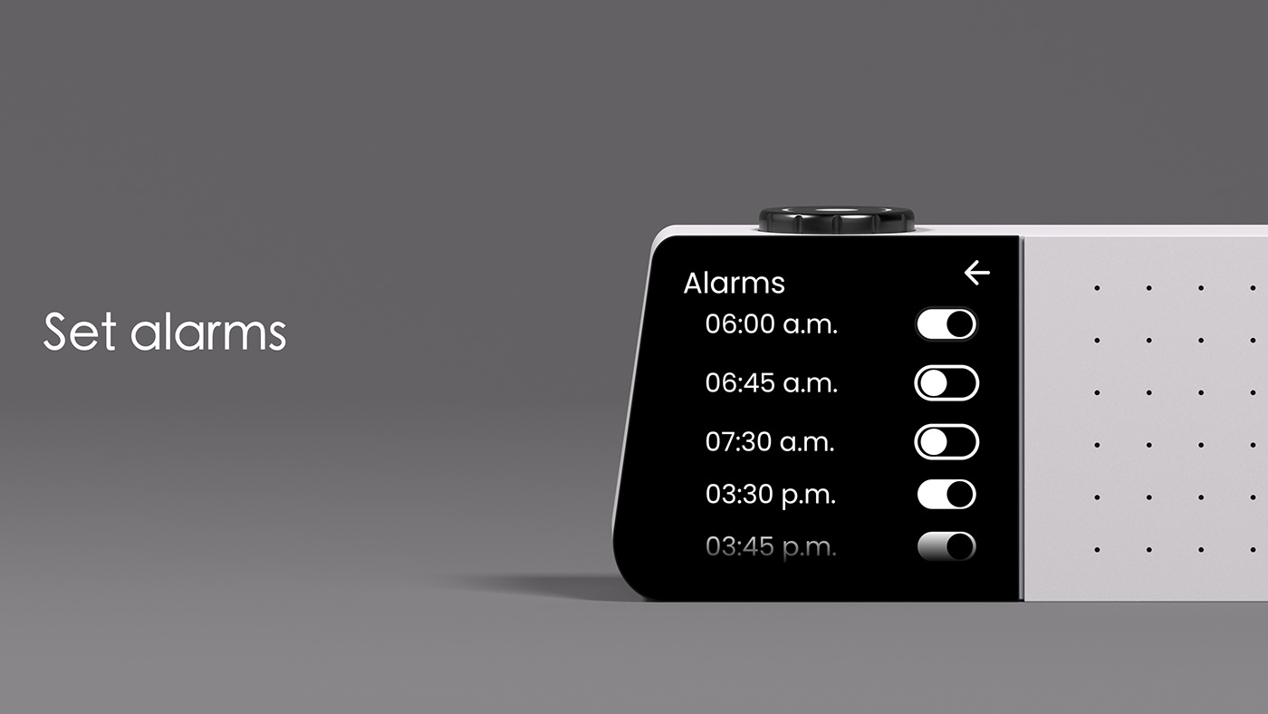 product Render Alarm clock speaker concept UI consumer electronics Consumer Products