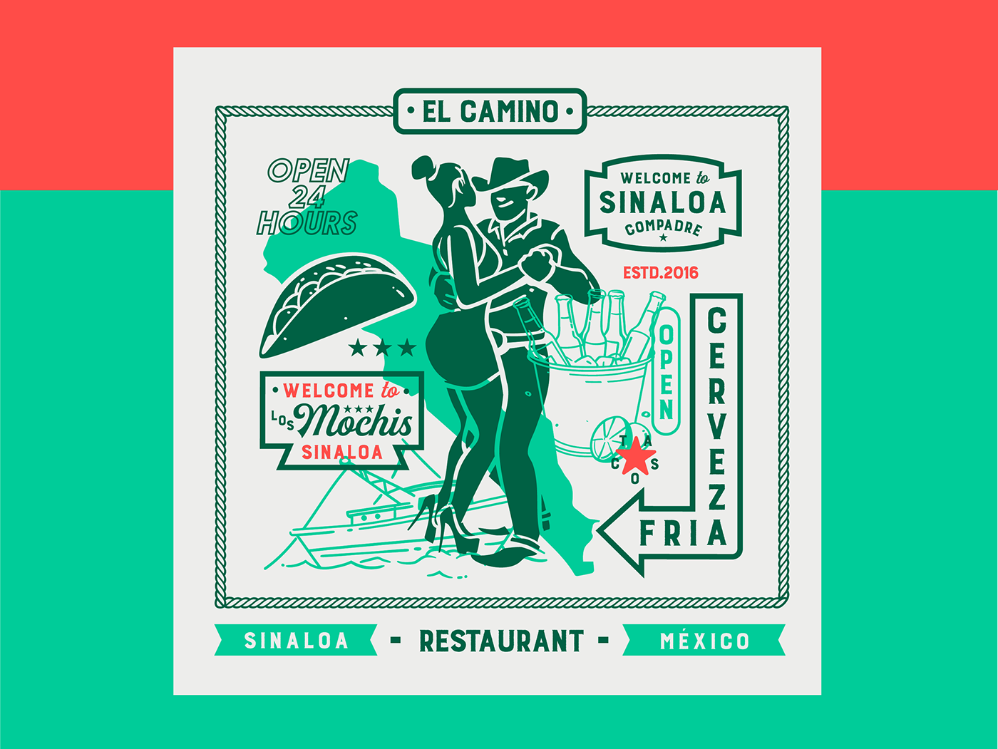 branding  sinaloa camino restaurant mexico seafood design Logotype