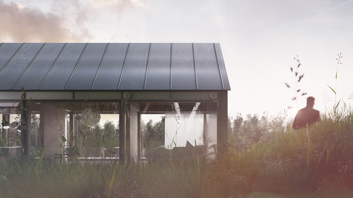 Lake house Summer House CGI visualization 3dsmax Interior exterior lake denmark copenhagen coronarenderer