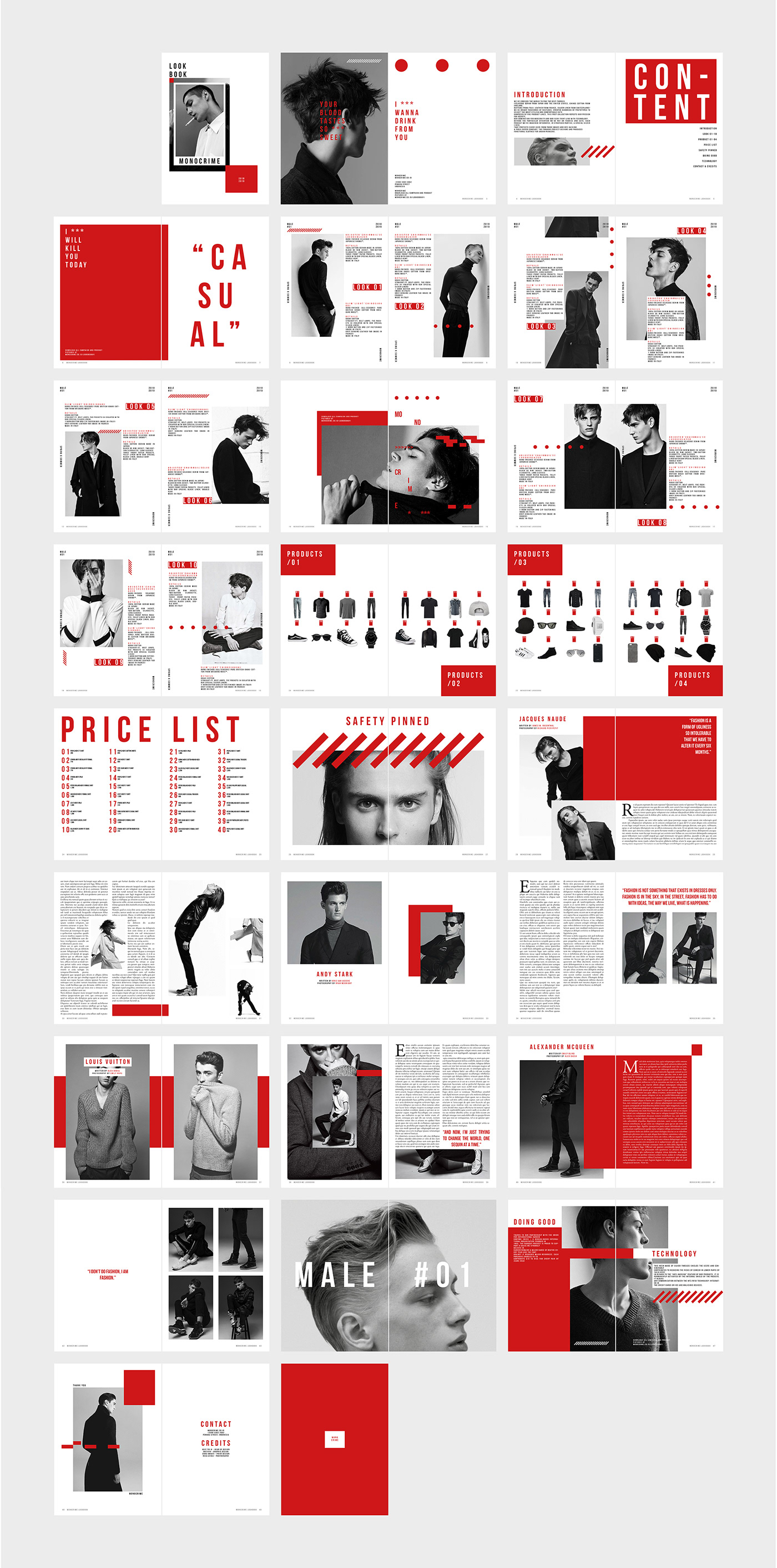 print printable template magazine catalog Layout minimalist Fashion  Lookbook creativemarket