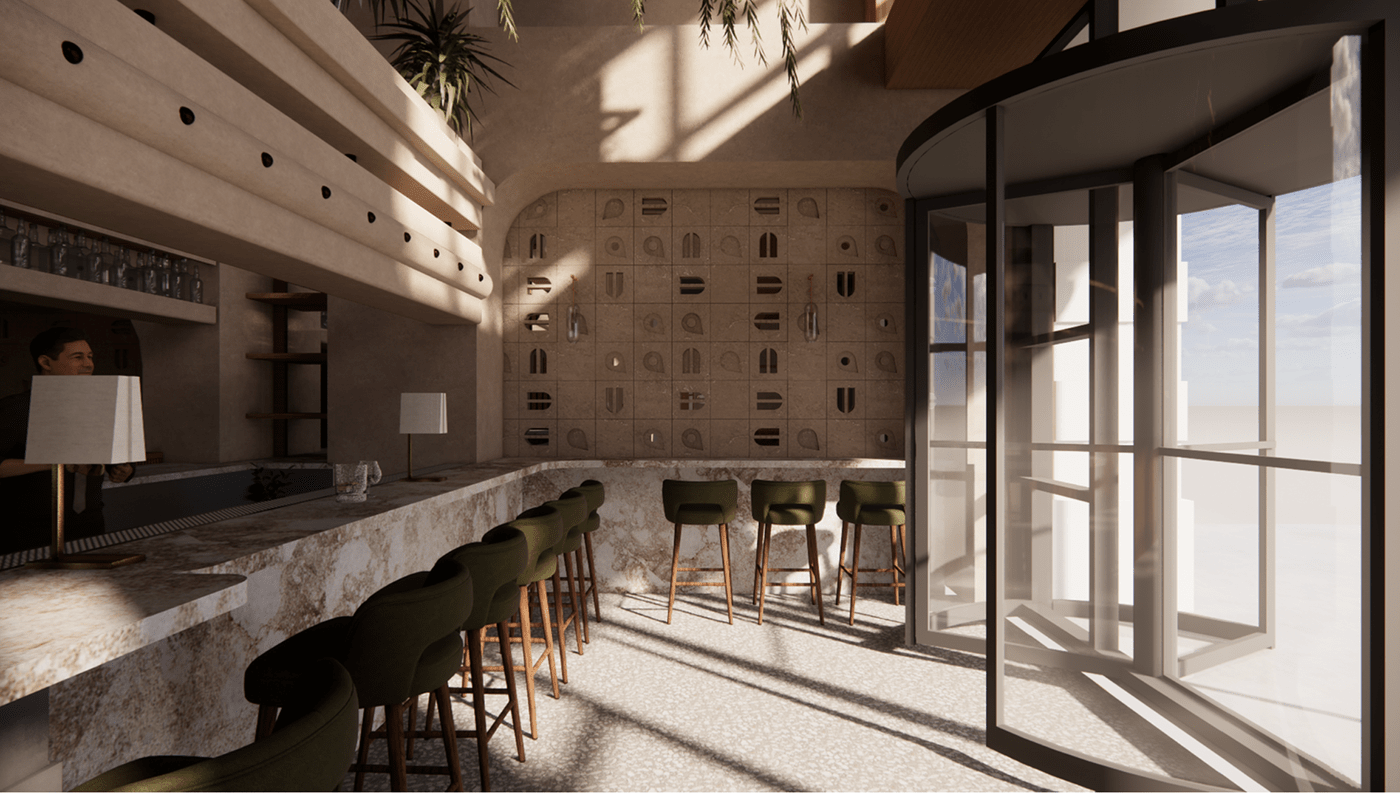 Interior Desing architecture mediterranean restaurant brand identity design