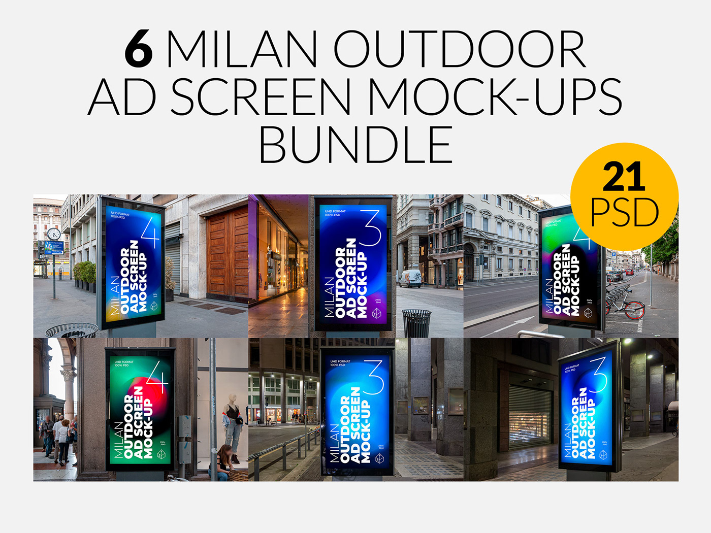 ad advertisement Advertising  milan mock-up Mockup Outdoor poster screen Street