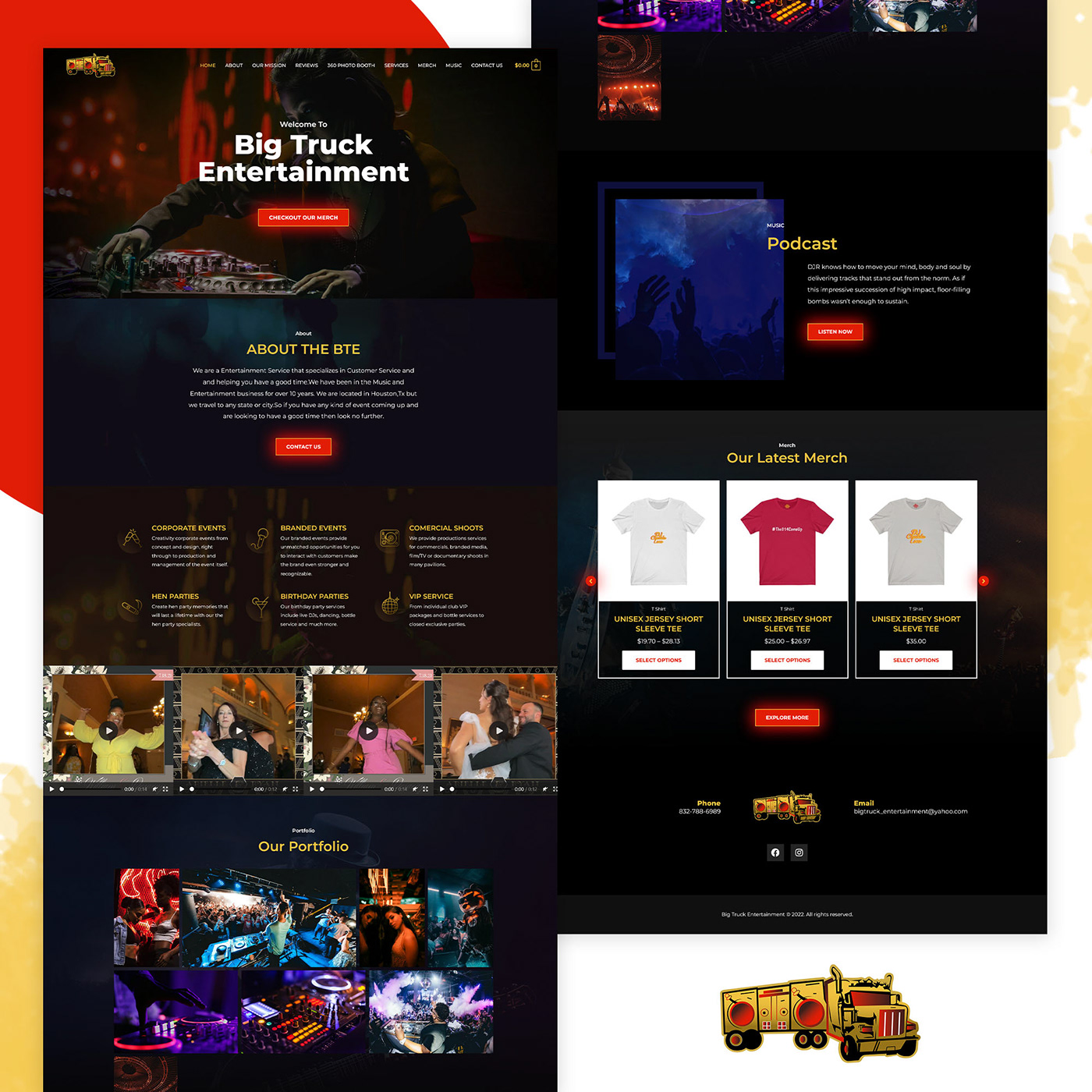 Website design Web Design  Truck Entertainment