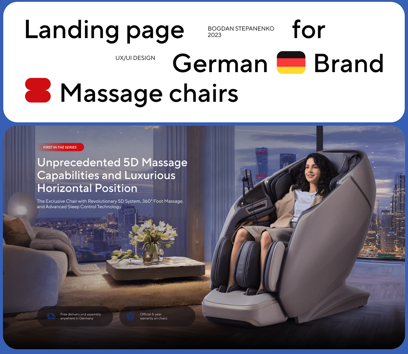 UI/UX ui design Figma landing page user interface UX design ux/ui massage chair massage
