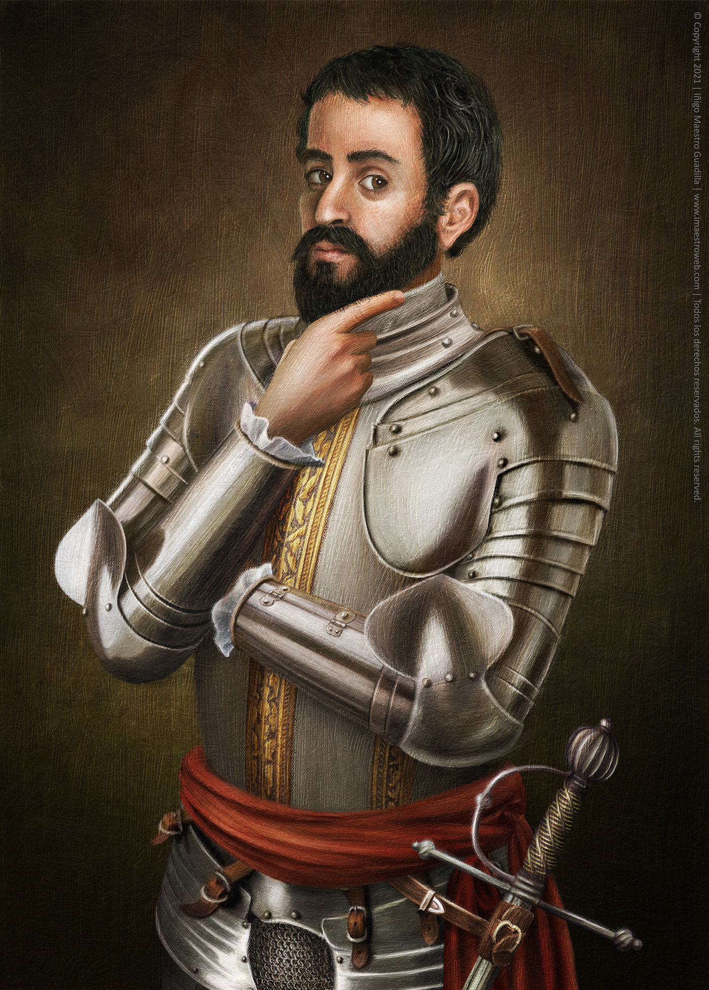 1500s Armor canvas Conqueror cuba escape room explorer medieval painting   spanish