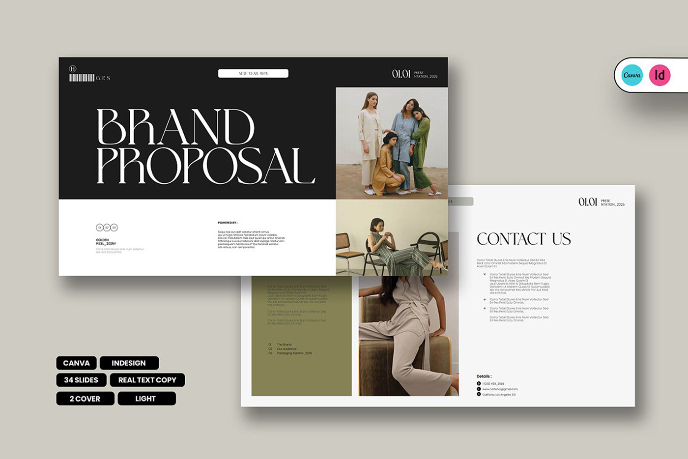 brand proposal Brand Presentation Brand Design Proposal template Branding design minimal pitch deck portfolio Buisness Branding Creative presentation