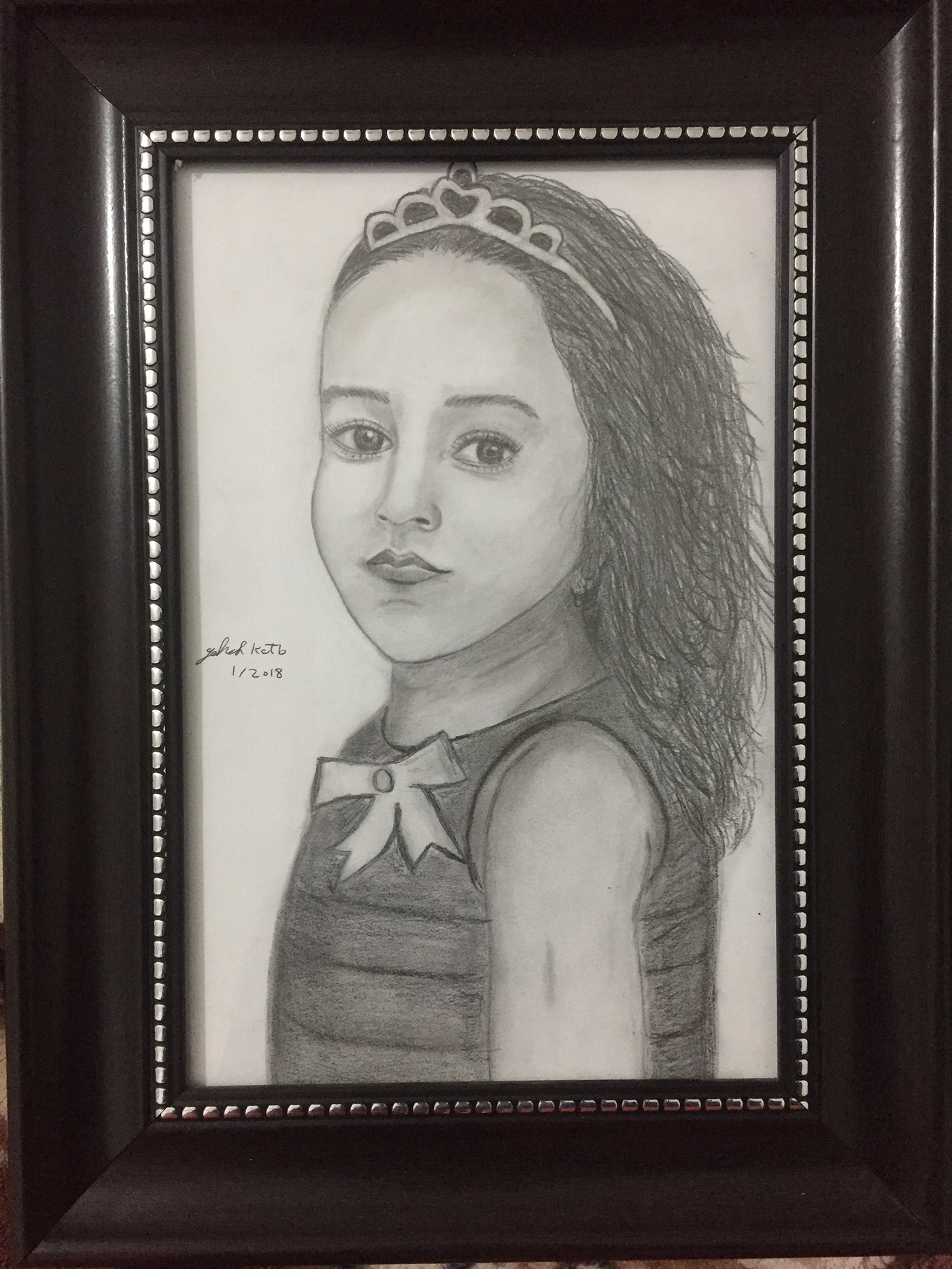 girl black and white little girl portrait pencil