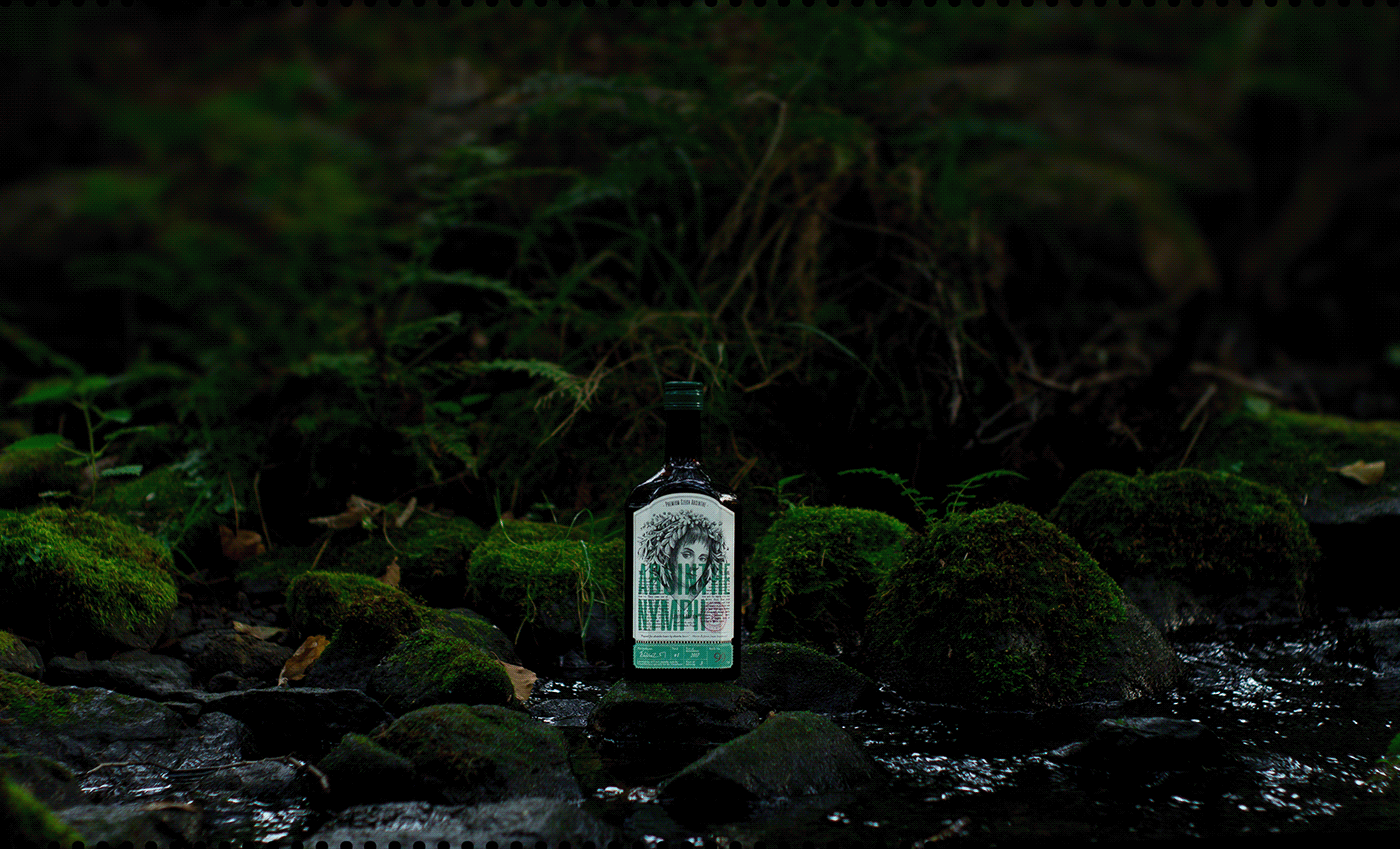 graphicdesign design ILLUSTRATION  Label Labeldesign absinth amoth amothdesign forest amothstudio