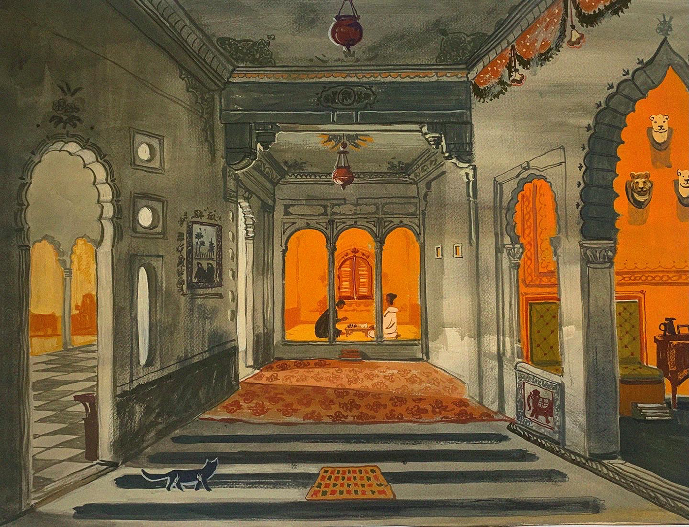 India shantaram tempera TRADITIONAL ART
