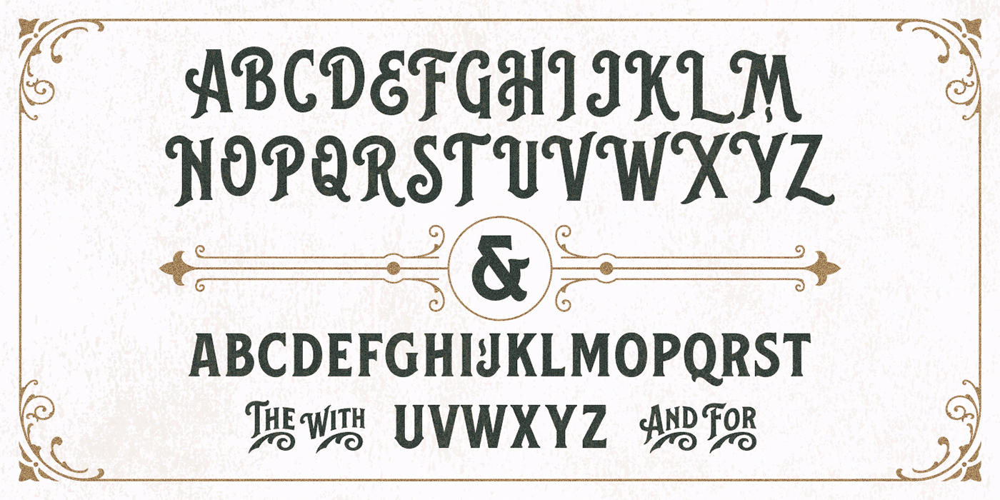 vintage font Typeface ornament letterhead logo posters Label lettering cigar