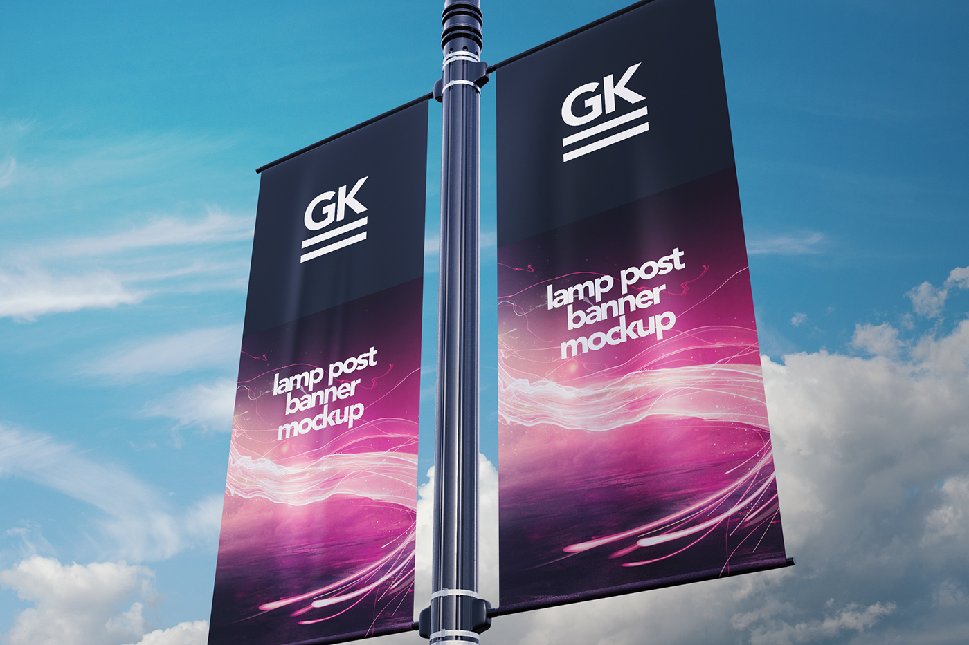 ad advert psd banner Mockup billboard Event Branding identity lamp post Lamp post banners logo mock up Outdoor outdoor mockup