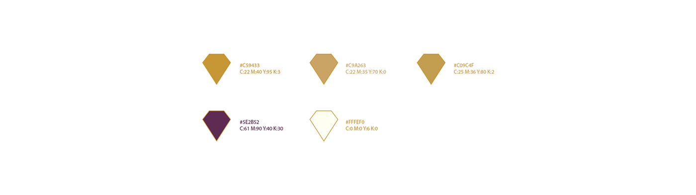 diamond  boutique store luxury brand identity graphic gold purple Ecommerce
