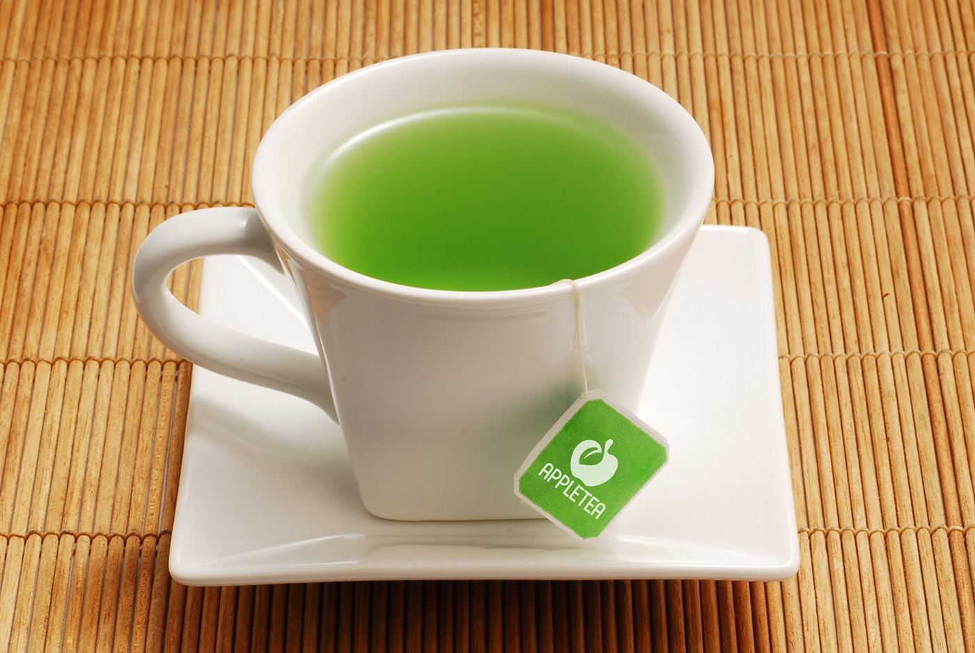 te manzana tea apple bebida logo marca Verde green imagotipo
