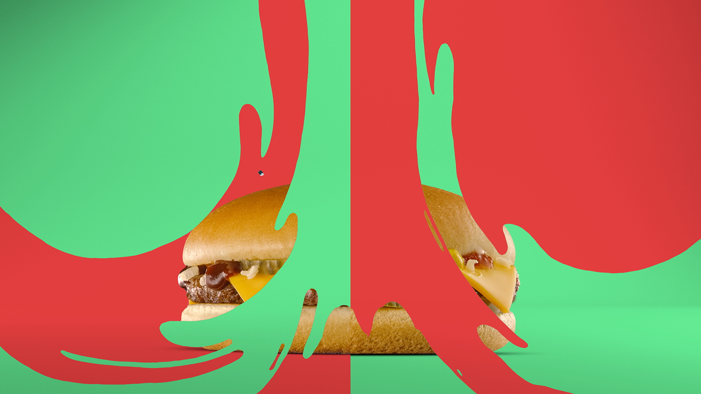 Nerdo cel 2D 2D FX 2dfx smoke fire burger Food  Type in Motion Kinetic Type type lettering mcdonald's McDonalds