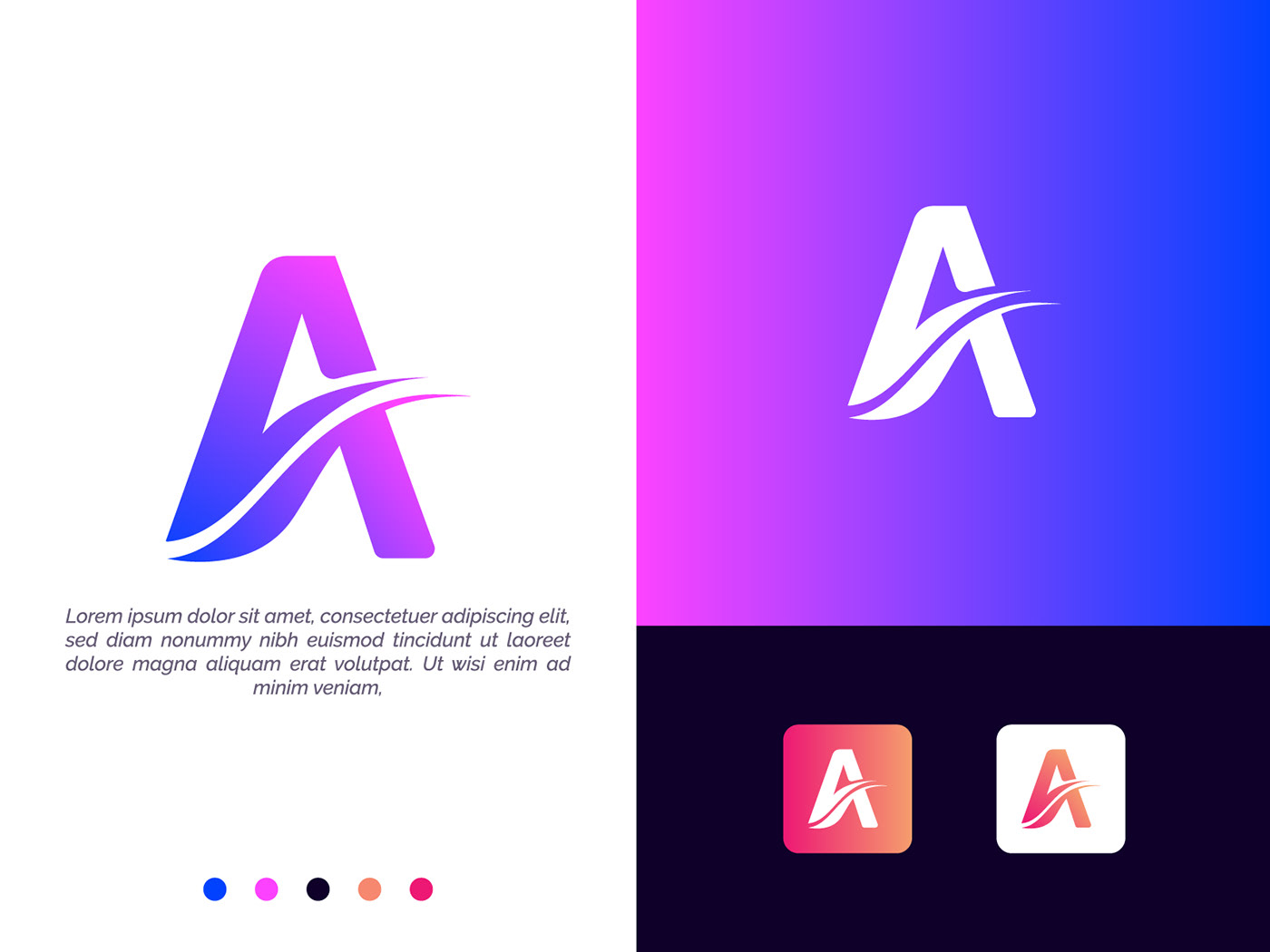Airt branding  flat Letter Mark logo minamal modern profecional redisign vector
