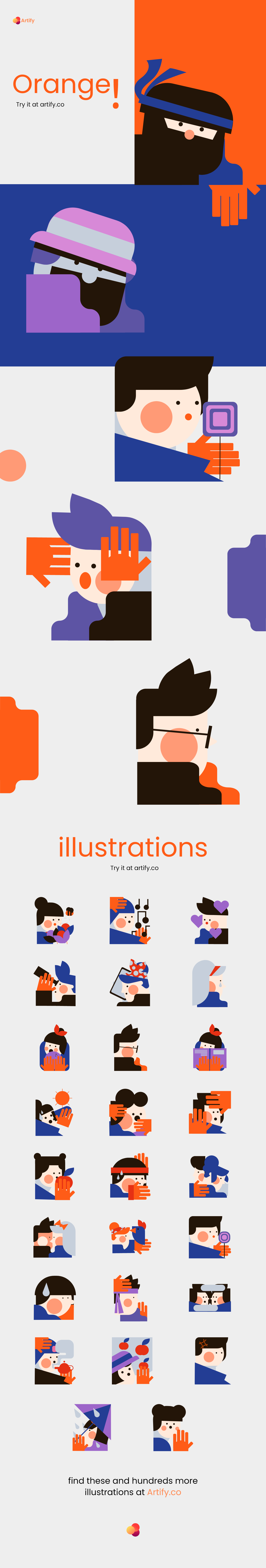 Artify characters design ILLUSTRATION  illustrations Illustrator palette scene shapes