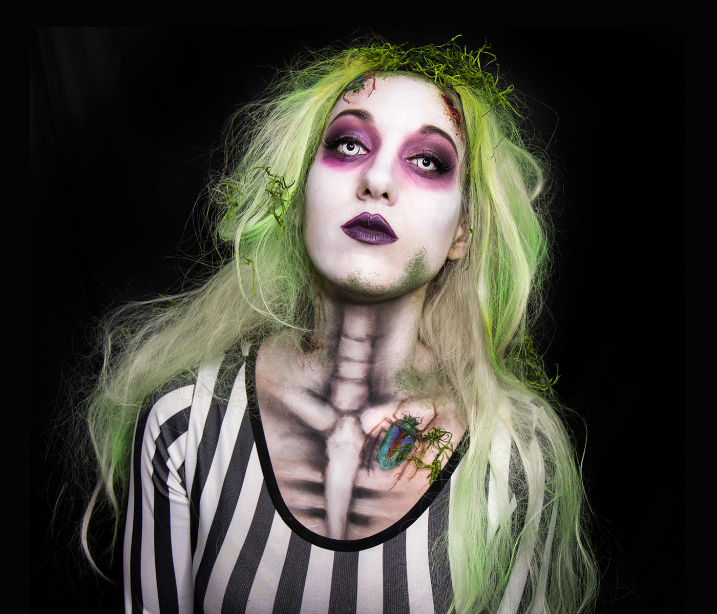 Beetlejuice Halloween halloweenmakeup facepaint facepainting Bodypainting makeup cospaint SFX