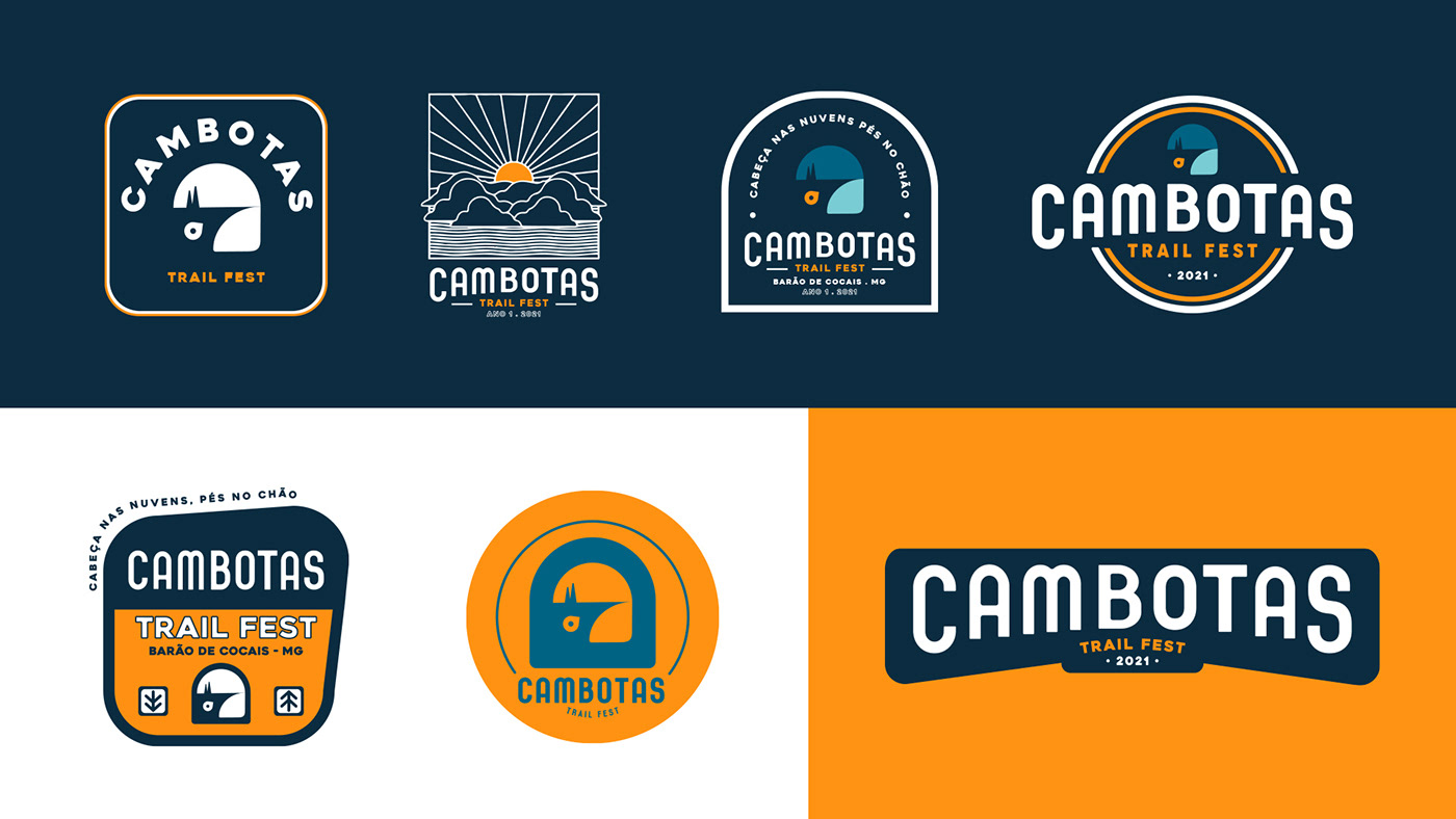 variations of logo application over various colored backgrounds