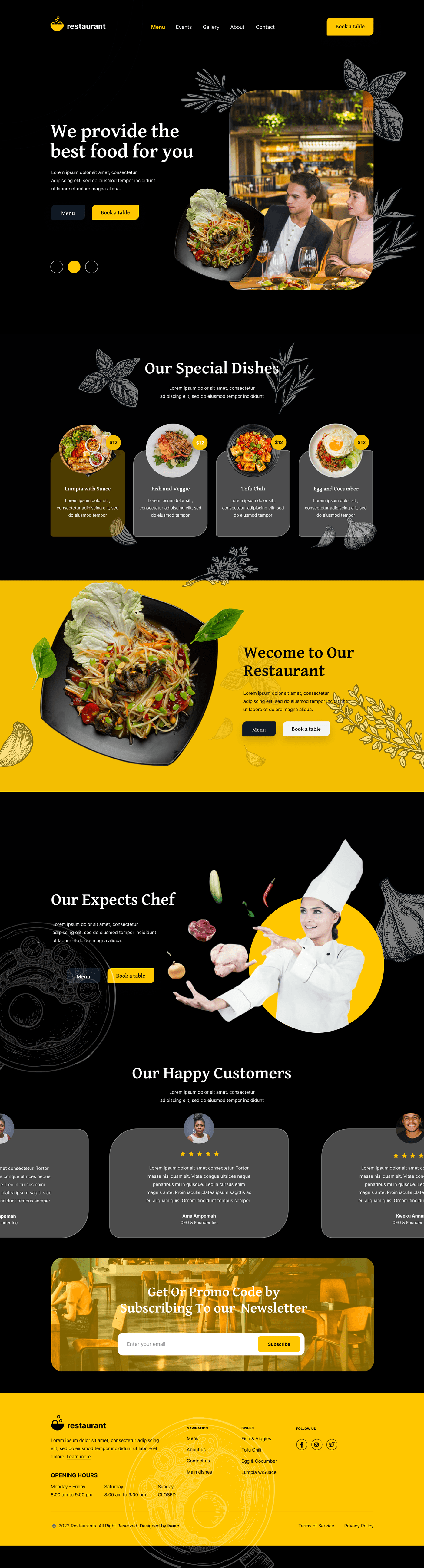 restaurants website Food webste design Restaurants Booking