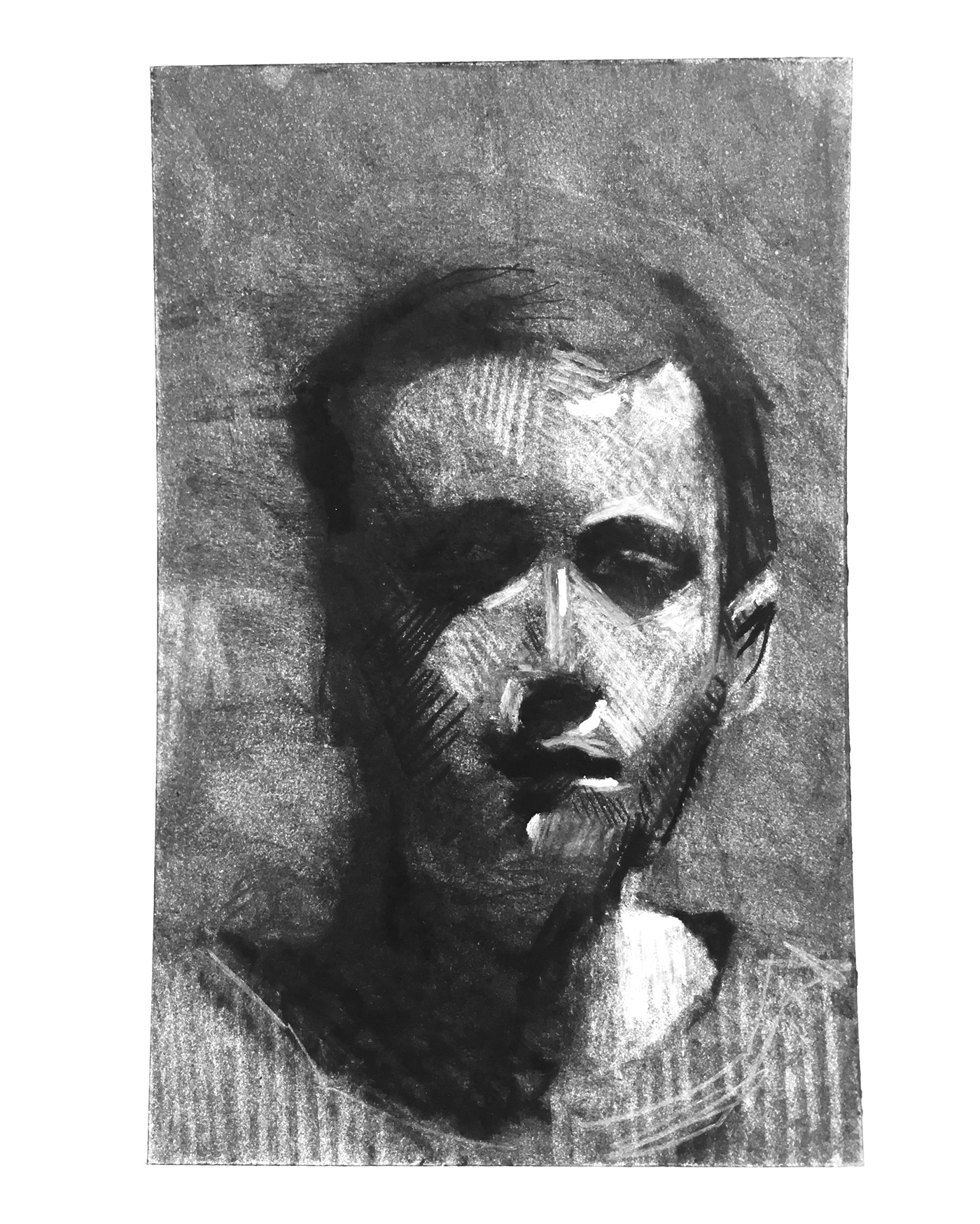 painting   Drawing  portrait self-portrait efs charcoal vine charcoal Life-drawing Chiaroscuro freshman
