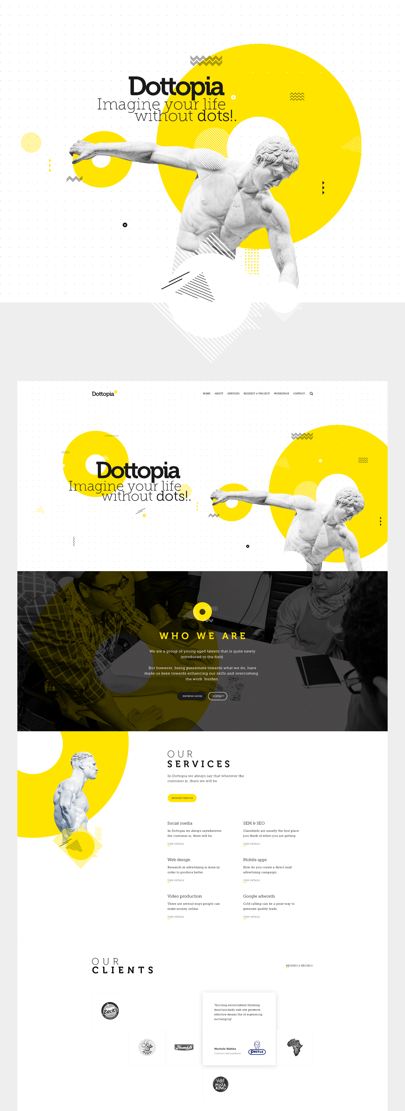Website graphics web aprts yellow modern flat White corporate