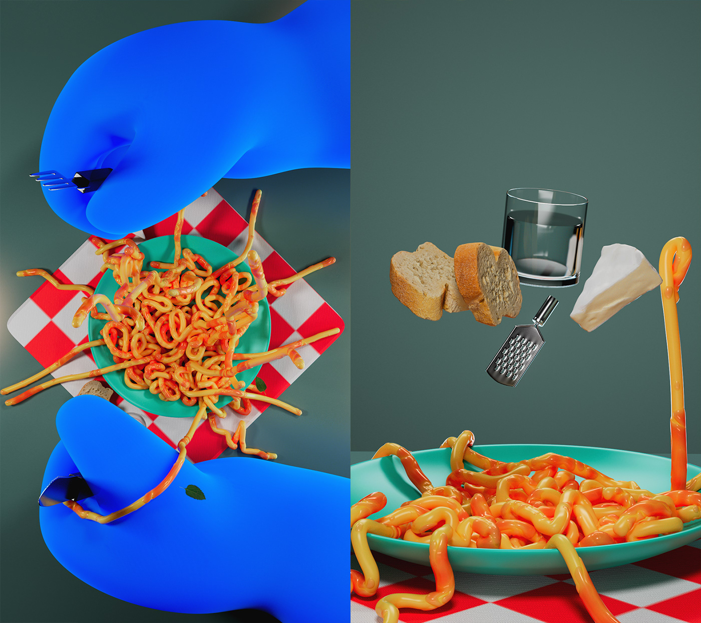 3D animation  c4d CGI Cinema comida Food  hand meal redshift