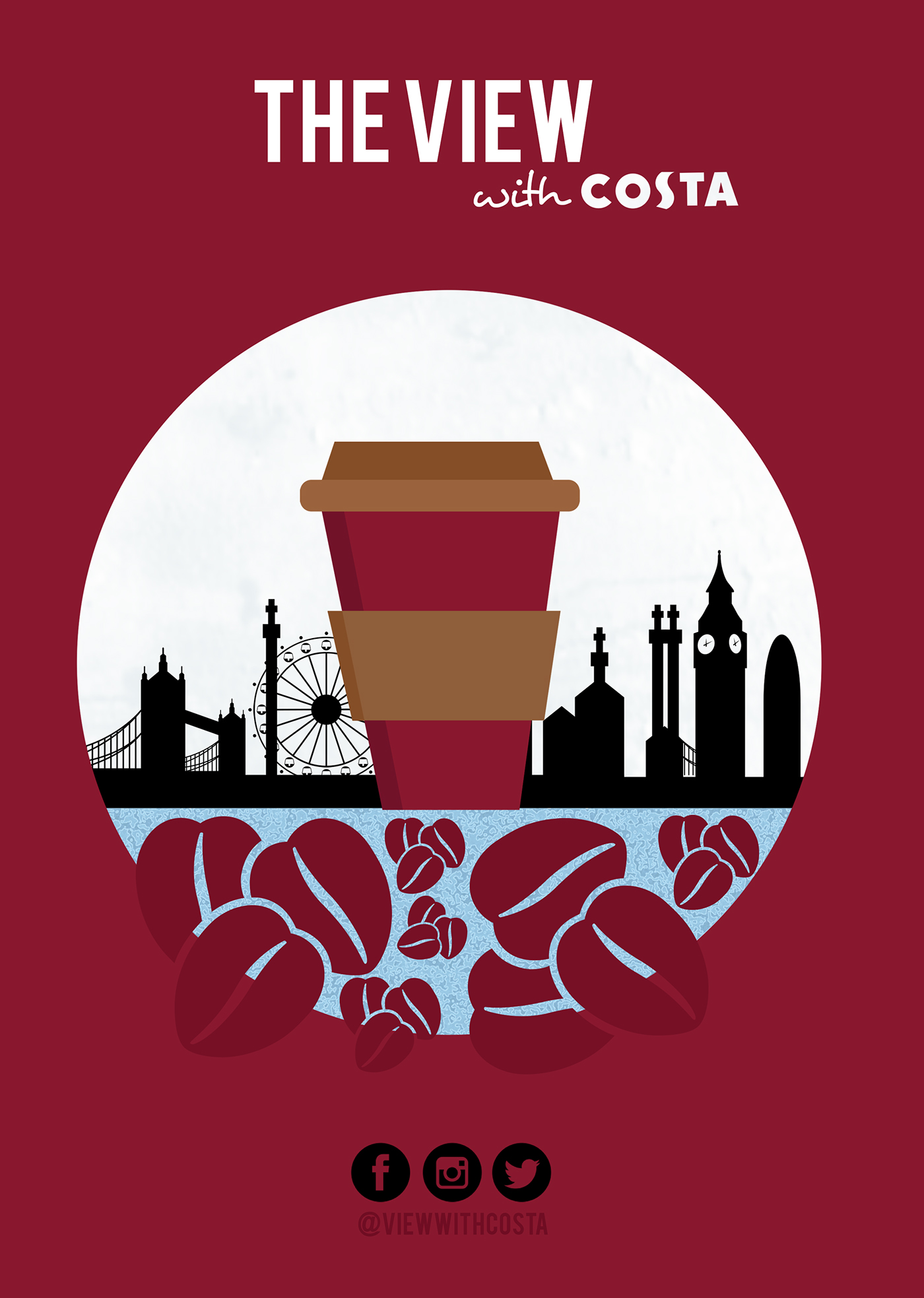 brand identity Business Cards costa coffee posters Promotion London tourist Coffee