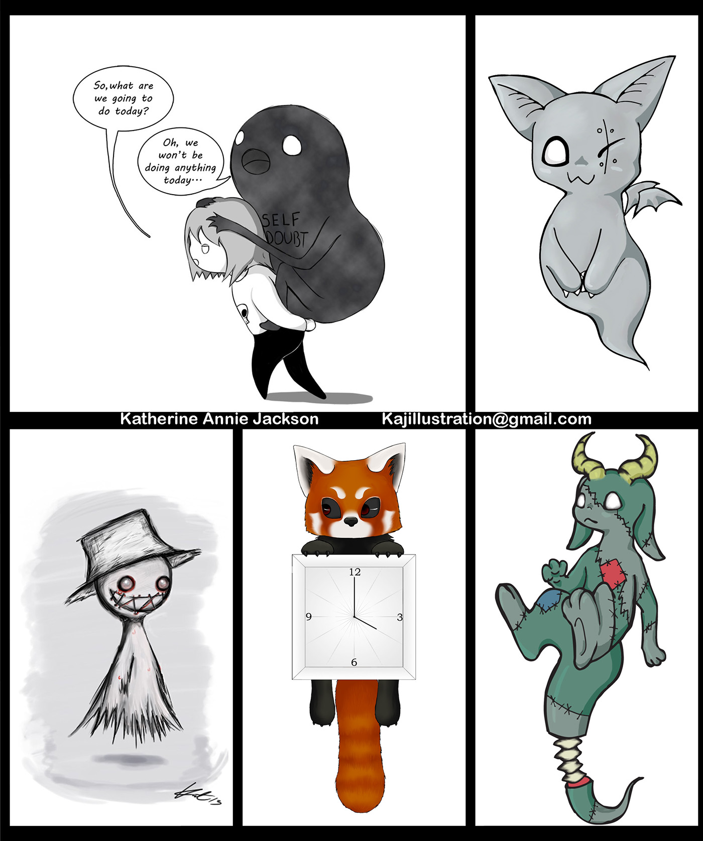 Character design  Creature Design cute monsters zombie bat Webcomic Self doubt  ghost creepy horror