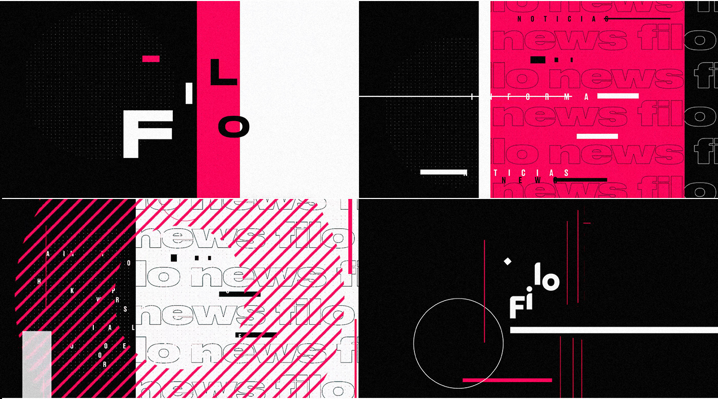 motion news branding  Web geometric typography  