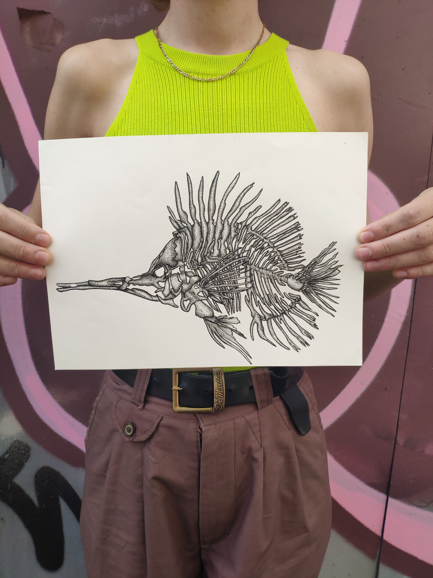 dotwork dotworktattoo fishdesign fishdrawing fishskeleton fishskull Pointillism skeleton stippling tattoodesign  