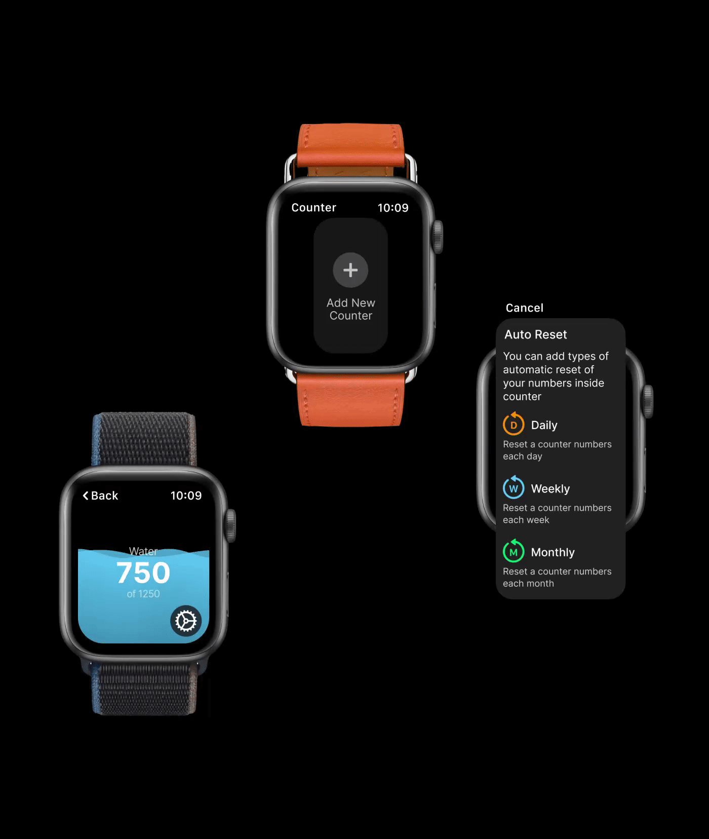 apple watch counter UI/UX user experience user interface watch Watches water applewatch