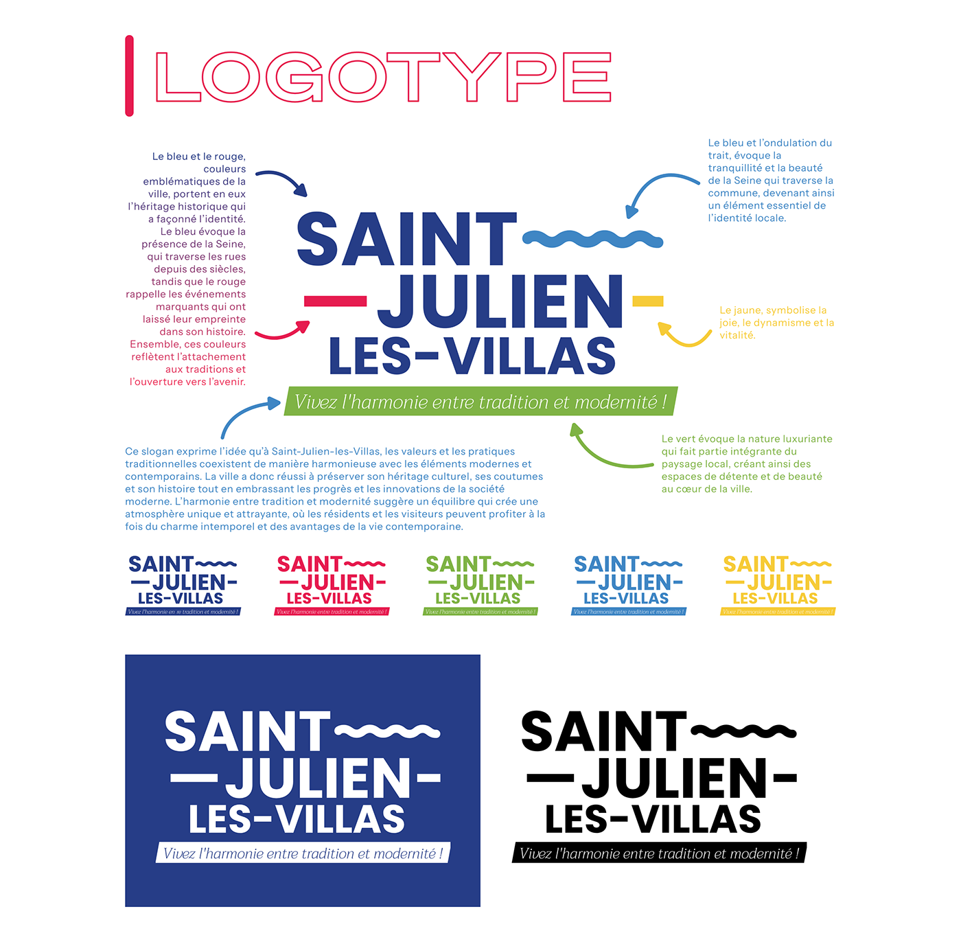Mairie brand identity application charte graphique digital Logotype branding  saint julien les villas city ville