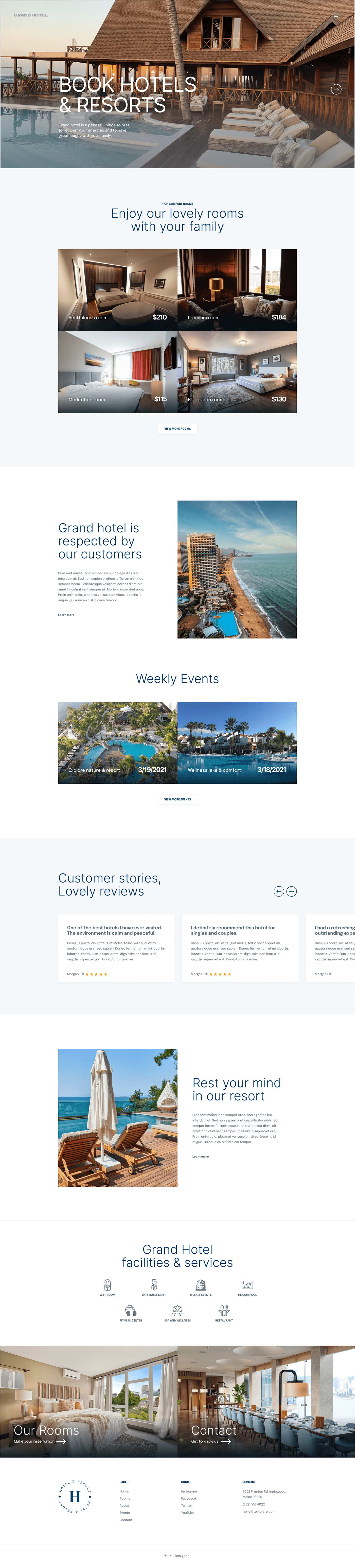 hotel resort Travel tourism hotel website UI/UX Web Design  Website ui design design