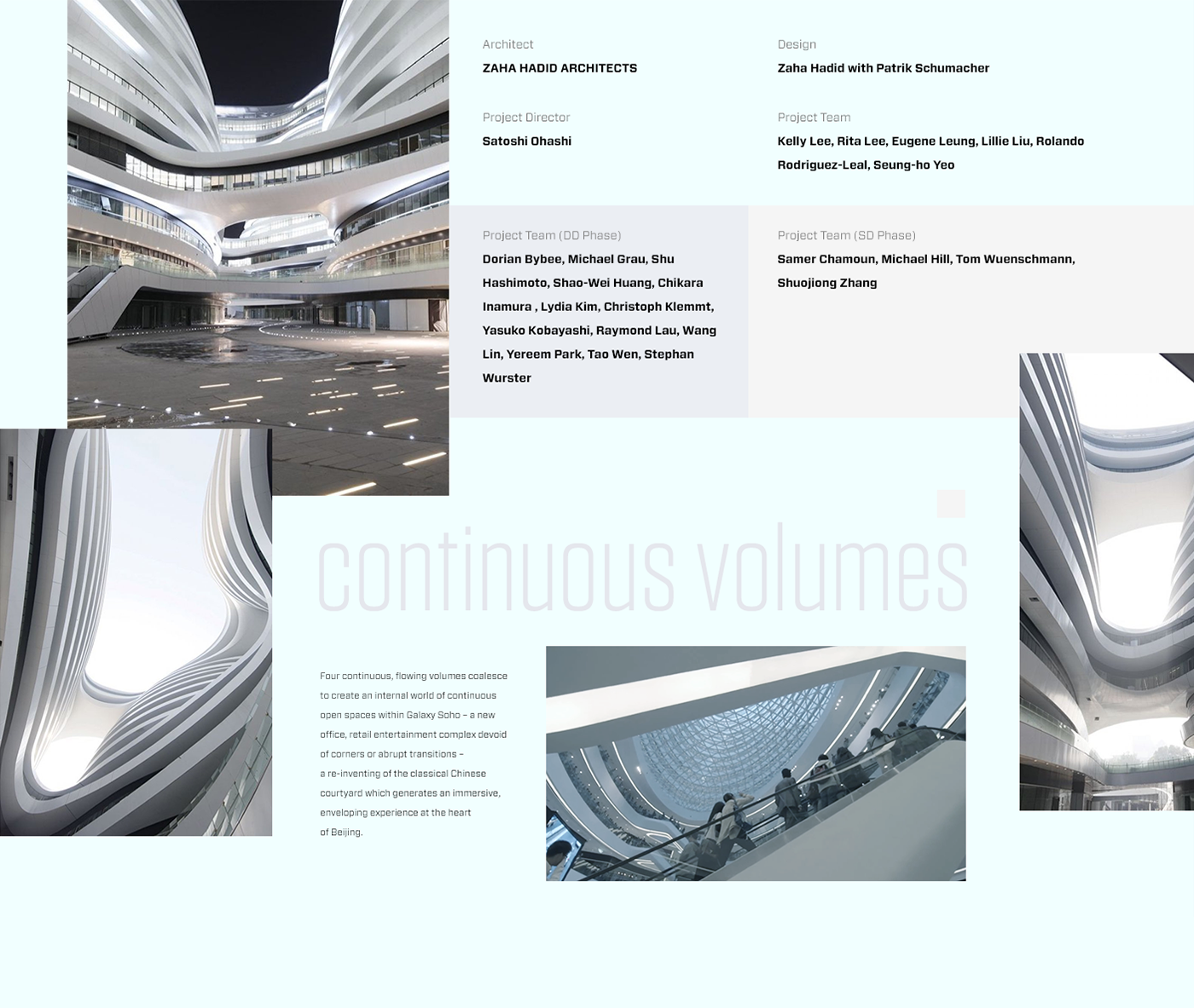 zaha ZHA Web UI Liquid concept architecture architect modern interaction
