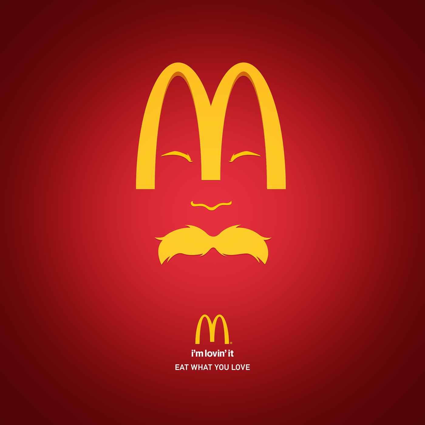 McDonalds creative ads ads face eat mcdonalds creative ad Packaging red burger packaging i'm lovin it