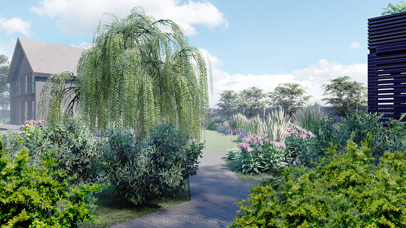 3D Landscape Architecture  Landscape Design Render визуализация дизайн участка ландшафтный дизайн пруд сад цветники