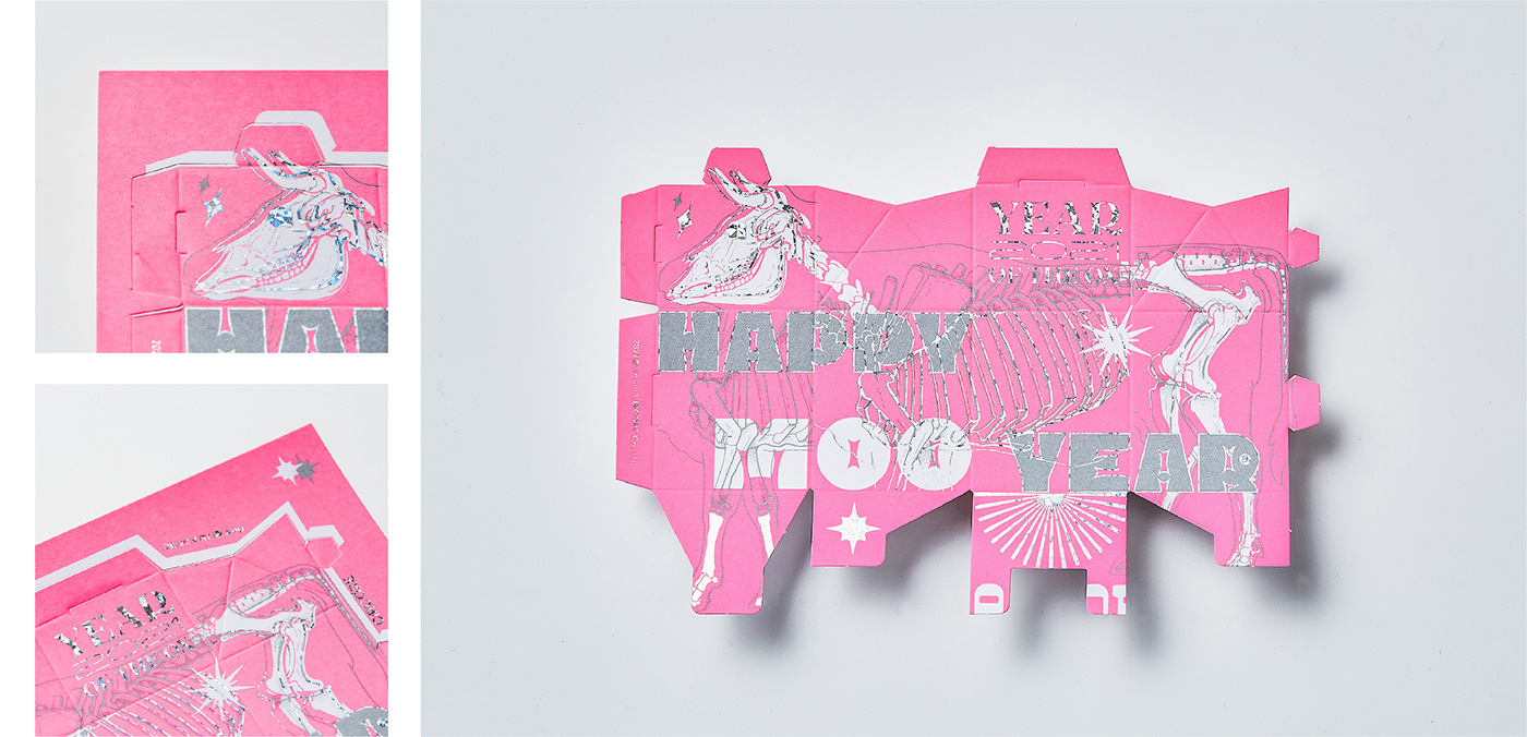 2021 New Year card cow new year ox print design  新年 牛年 賀卡 印刷設計